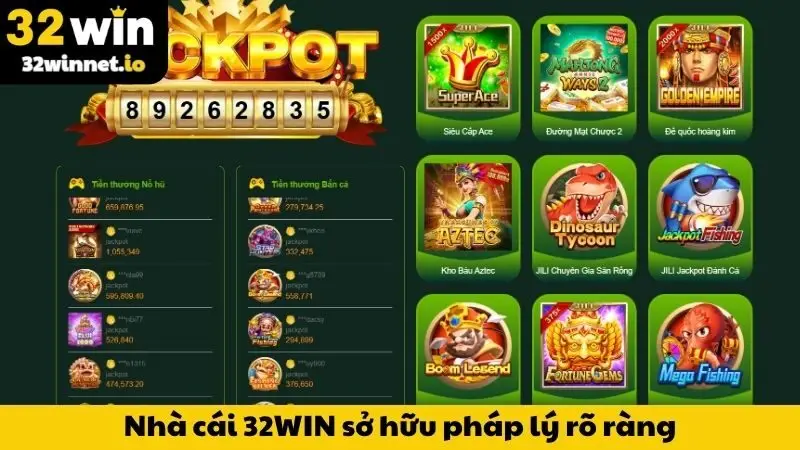 Trang chủ Nhà cái 32WIN sở hữu pháp lý rõ ràng, minh bạch